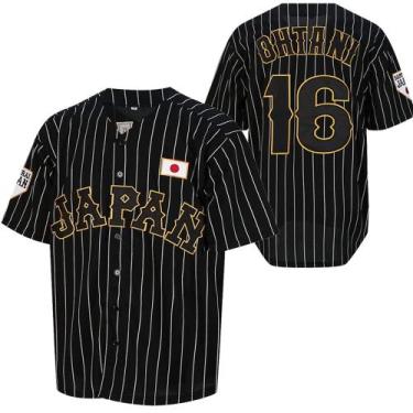 Imagem de Camisa de beisebol BRFOX Ohtani 16 Japan costurada para homens