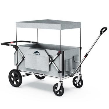 Imagem de Carrinho de passeio dobrável MAIZOA para 2 crianças com cobertura sola