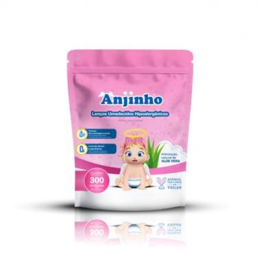 Imagem de Lenço Umedecido Com 300 Refil Rosa - Anjinho - Parentex Ind E Com Ltda