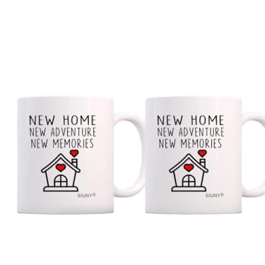 Imagem de SIUNY Presentes de aquecimento de casa nova caneca de café para casa - Welcome New Home Fechamento de inauguração de casa apresenta ideias para compradores casal proprietário primeira vez xícara 325