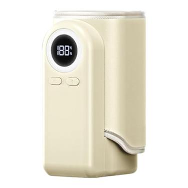 Imagem de Amagogo Aquecedor de mamadeiras, aquecedor, temperatura constante, portátil para viagens, compras, enfermagem domiciliar, Bege