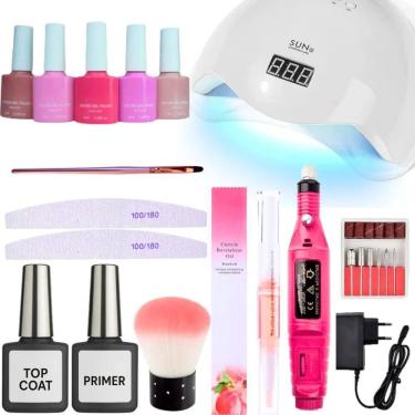 Imagem de Kit Unha Esmaltação Gel Cabine Lixa Elétrica Nail Designer