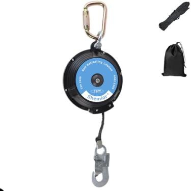 Imagem de SHEMIOR Linha de vida auto-retrátil, sem embaraço, caixa leve SRL, cordão de segurança autoretrátil, equipamento EPI de proteção contra quedas para construção de telhados, compatível com OSHA/ANSI
