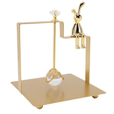 Imagem de Fockety Porta-guardanapos Iron Art Sentado Coelho Decor Guardanapo Dispenser Toalha Stand, Rack de Tecido para Balcão de Cozinha, Home Bar, Restaurante Mesa Decor Banheiro (Ouro)