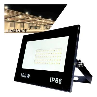 Imagem de 2X Refletor Led Holofote 100W Luz Branco-Quente 3000K Resist