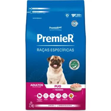 Imagem de Ração Seca Premier Pet Raças Especificas Pug para Cães Adultos Porte Pequeno - 2,5 Kg