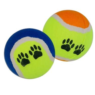 Imagem de Bola de Tênis para Cachorro, Multicolorida,Brinquedo Pets,Cães,Com 2 Unidades