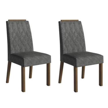 Imagem de Kit 2 Cadeiras de Jantar 4256 com Espaldar Madesa, Rustic/Silver