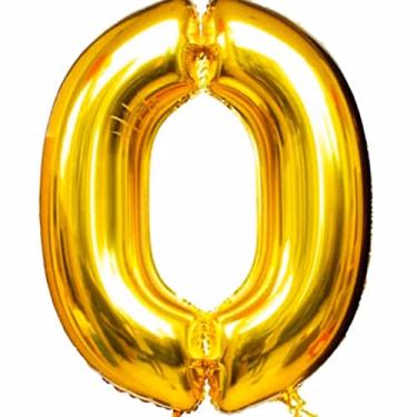 Imagem de Balão Número Grande Dourado Metalizado 40cm (CLIQUE e Escolha Seu Número) (0)