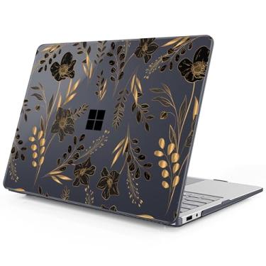 Imagem de Mektron Capa impressa para laptop Microsoft Surface 2025 Windows 11 Copilot+ PC Surface Laptop 33.0 cm capa para tela sensível ao toque serve no modelo 2095, floral dourado