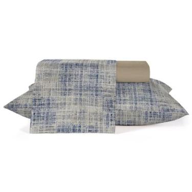 Imagem de Jogo Lençol TEKA Casal Percal 160Fios Misto 4Pçs Todo Estampado Macio 