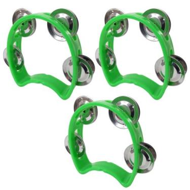 Imagem de Kit 3 Pandeiros Meia Lua Infantil Verde New York