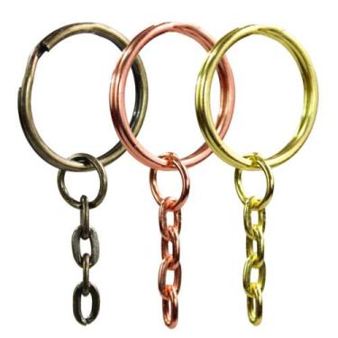 Imagem de Argolas Batidas Para Chaveiro 300 Unidades Coloridas - 23mm - RussoArt
