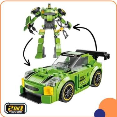Imagem de Blocos De Montar Carro Transformer 2 Em 1 - Great Friend, Verde