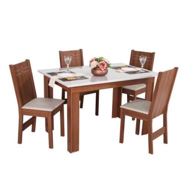 Imagem de Conjunto Mesa Retangular Luiza 4 Cadeiras - São Carlos - Moveis Sao Ca