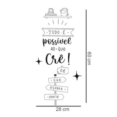 Imagem de Adesivo De Parede Frase Tudo É Possível Atenção As Medidas