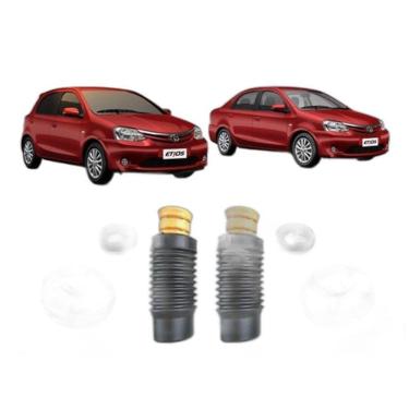 Imagem de Par Kit Coxim Batente Dianteiro Toyota Etios 2015 2016 2017