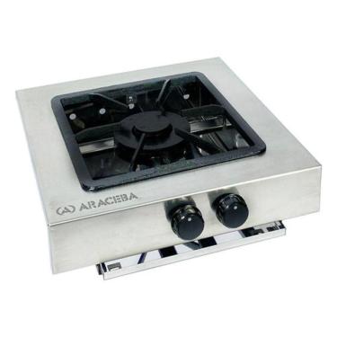 Imagem de Fogão Gás Industrial Embutir 1 Boca Aço Inoxidável 30X30 Cm