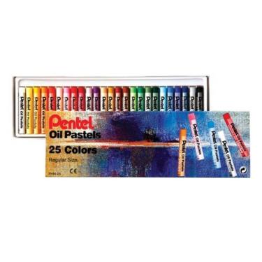 Imagem de Giz pastel oleoso PHN 25 com 25 cores Pentel