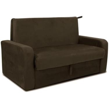 Imagem de Sofá Cama Daiane com Baú 2 Lugares 140cm Cor Marrom - Estrela Móveis