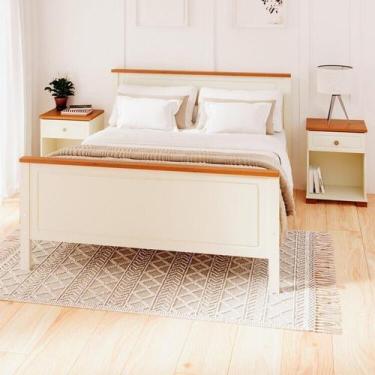 Imagem de Conjunto Dormitório 1 Cama Queen 2 Mesas de Cabeceira Ananda CabeCasa 