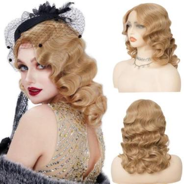 Imagem de Peruca Salaibs Blonde 1920s Finger Wave Lace Front Sintética