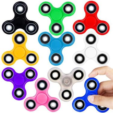 Imagem de Fidget Spinner SCIONE Tri-Spinner 7,5 cm, pacote com 10 cores