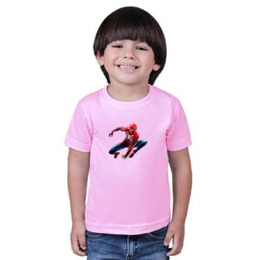 Imagem de Camiseta Masculina Infaltil Homem Aranha - marcelo, Rosa, 8