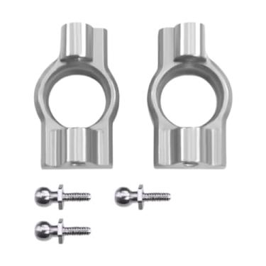 Imagem de JWQFBC Blocos de Rodízio RC, C-, Escala 1:24, Reparo Profissional, Substitui C- Frontal, Liga de Alumínio para Carrinho de Passeio RC, Modificação DIY, Prata
