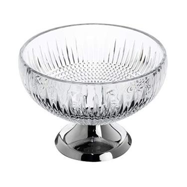 Imagem de CENTRO DE MESA CRISTAL C/PÉ QUEEN PRATA 25cm