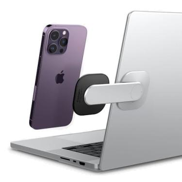 Imagem de Spigen S312 OneTap (MagFit) projetado para suporte Magsafe com suportes magnéticos para laptops/monitores compatíveis com iPhone 16/15/14/13/12 Series, AirPods Pro 2/1, AirPod 4/3 Stand - Preto
