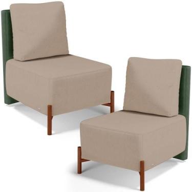 Imagem de Kit 02 Poltronas Decorativas Sala Estar Living Hungria L02 material si