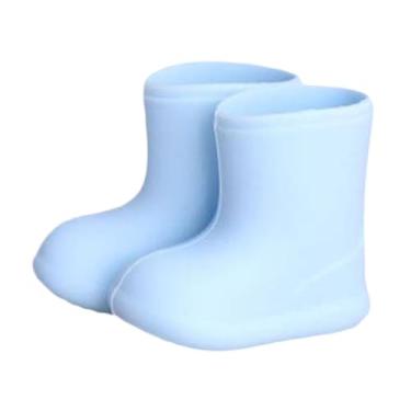 Imagem de Fenteer Mini botas de chuva para bonecas, sapatos de boneca, botas de chuva para bonecas BJD 1/12, brinquedo de silicone macio e vívido, acessórios realistas, Azul