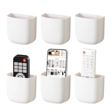Imagem de SUNFICON Suporte de parede para ventilador de TV, suporte de controle remoto, suporte de cabeceira organizador de parede, suporte de telefone para escritório, adesivo de reprodutor de mídia, caixa de