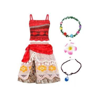 Imagem de Traje Mohana para meninas tamanho 3 com acessórios - Lightbek Official