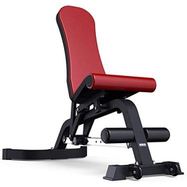 Imagem de Banco de peso ajustável, banco com halteres, dobrável para levantamento de peso, banco de halteres, cadeira de fitness profissional comercial, multifuncional, banco de pássaros, equipamento de fitness