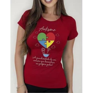Imagem de Camiseta Camisa Algodão Feminina Masculina Adulto Campanha Abril Azul 
