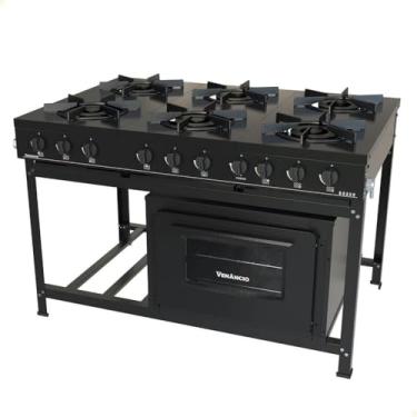 Imagem de Fogão Industrial Venâncio a Gás Bravo 6 Bocas com Forno Preto Br6bfpr