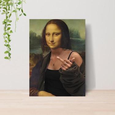 Imagem de Quadro Artes Clássicas Engraçadas Monalisa A4  Placa MDF 05 - Lomi Art