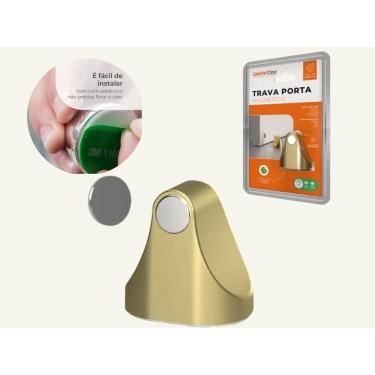 Imagem de Fixador Trava Porta Magnético Prendedor Ad Dourado