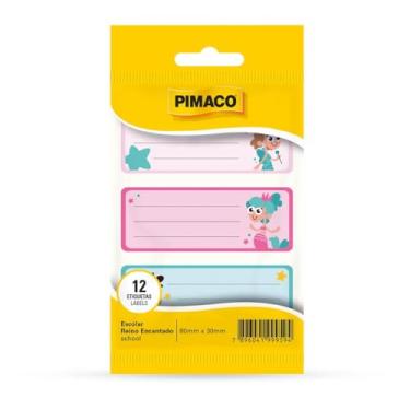 Imagem de Etiqueta Escolar, Pimaco, Reino Encantado, 80 mm x 30 mm, 4 Folhas, Cartela com 3