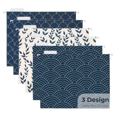 Imagem de Y YOMA Pacote com 6 pastas de arquivo decorativas tamanho carta tabuleiro de damas organizador de pastas de arquivo bonito para arquivo, escritório, casa, com abas ajustáveis de corte 1/5, 3 linhas