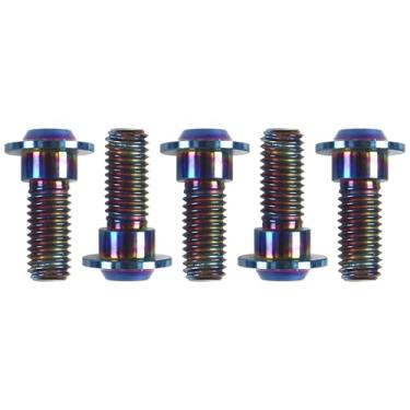 Imagem de Parafusos de montagem do rotor do disco de freio traseiro Arashi para Yamaha YZF R1 2004-2021, R6 03-19, MT-10 FZ-10 ABS 2016-2020 Parafusos Torx cônicos de titânio M8x22 Azul 5 peças