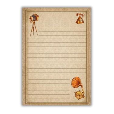 Imagem de Bloco De Notas 50 Folhas Vintage Vitrola A5 pautado decorado