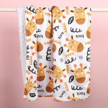 Imagem de Cobertor de bebê para meninos e meninas, animais fofos, cobertores macios com forro de lã pontilhada, cobertor macio para presente de aniversário de recém-nascido (76 x 101 cm