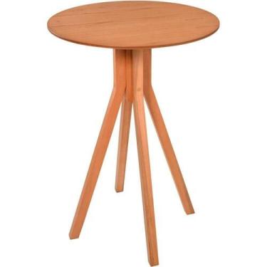 Imagem de Mesa Bistrô Olímpia Alta Madeira Maciça Tampo Lâminado Amêndoa - Fassi