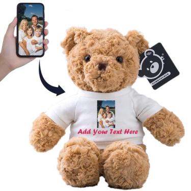 Imagem de Brinquedo de pelúcia de urso personalizado com texto personalizado de 