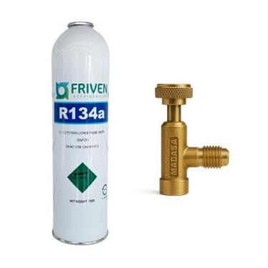 Imagem de Kit Gás R134a Lata Chemours mais Válvula Acionadora - Chemours/madasa