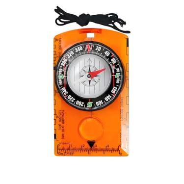 Imagem de Bússola de orientação, caminhada, mochila, bússola avançada, navegação de acampamento, bússola de escoteiro, bússola de campo profissional para leitura de mapas, laranja