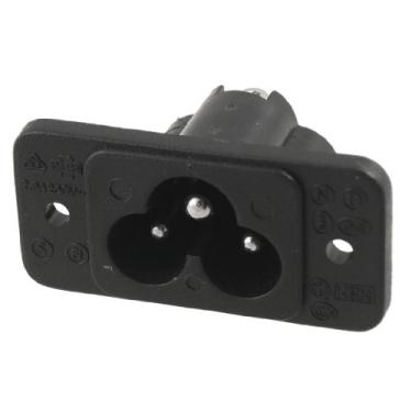 Imagem de Preto 3 Terminal IEC320 C6 Conector de Entrada Tomada AC 250V 2,5A